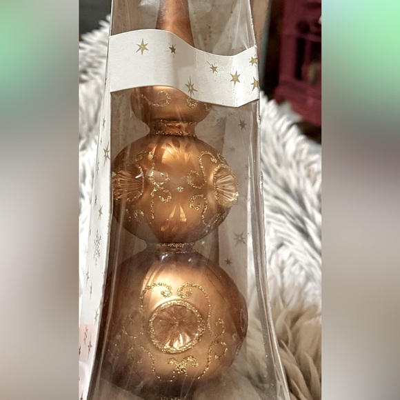 Vtg 13” German Glass Copper/Gold Christmas Mouth Blown Tree Topper - Picture 5 of 6